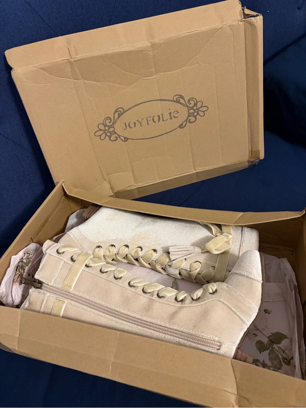 Joyfolie Kids Marija Knee High Lace-Up Boots.